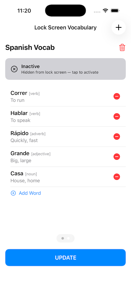 LockLearn vocabulary manager